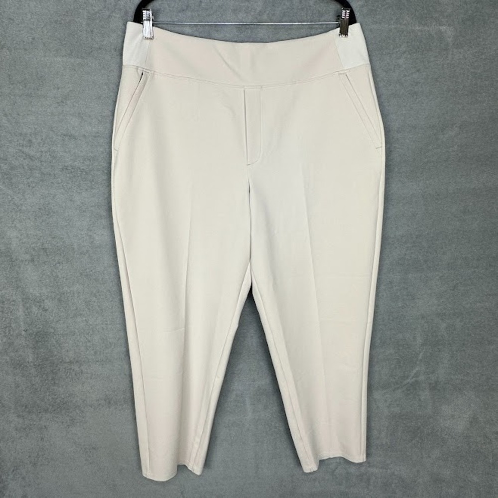 Athleta Endless High Rise Pants Womens 16 Tan Pullon Stretch Comfort Travel